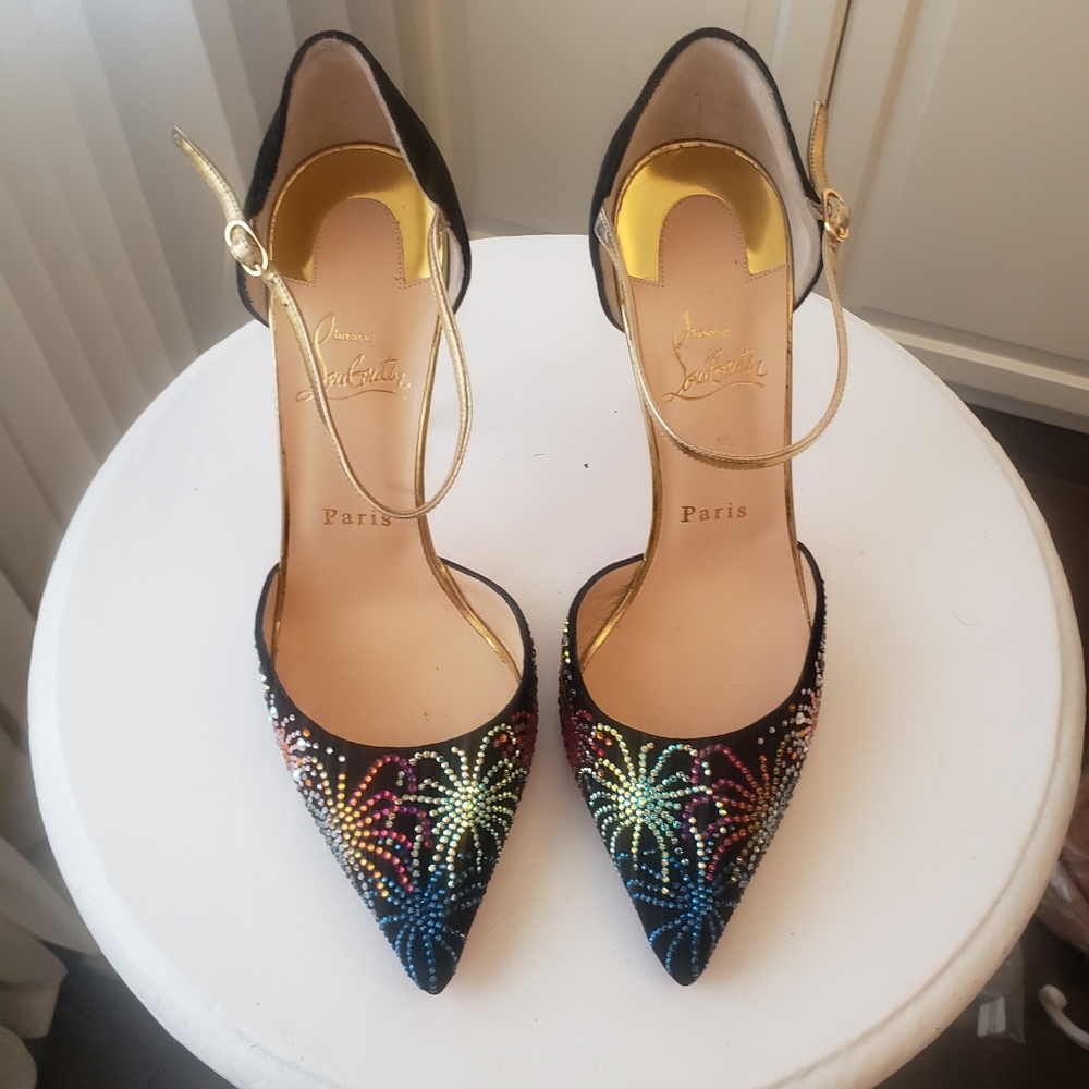 NIB Christian Louboutin Rivierina on Fire Crystal Firework shoes